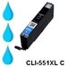 ראש דיו כחול תואם CLI551C-XL CANON